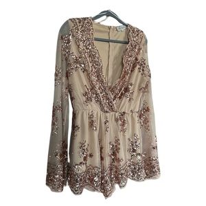 SHOWPO Gold Sequin Romper